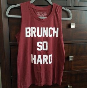 Maroon Muscle Tank, "Brunch So Hard"
